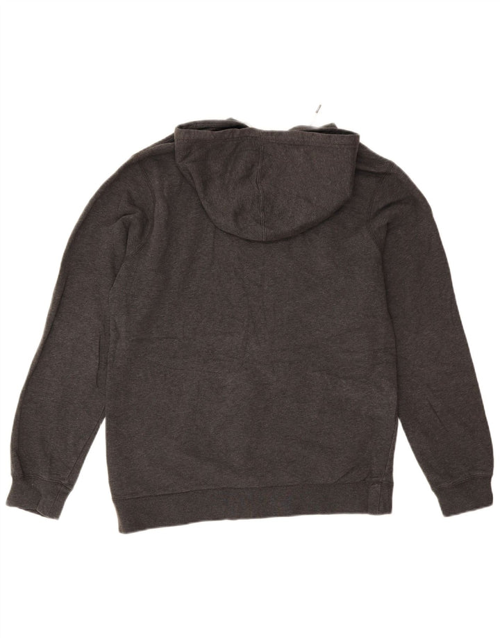 NIKE Mens Graphic Hoodie Jumper Small Grey Cotton