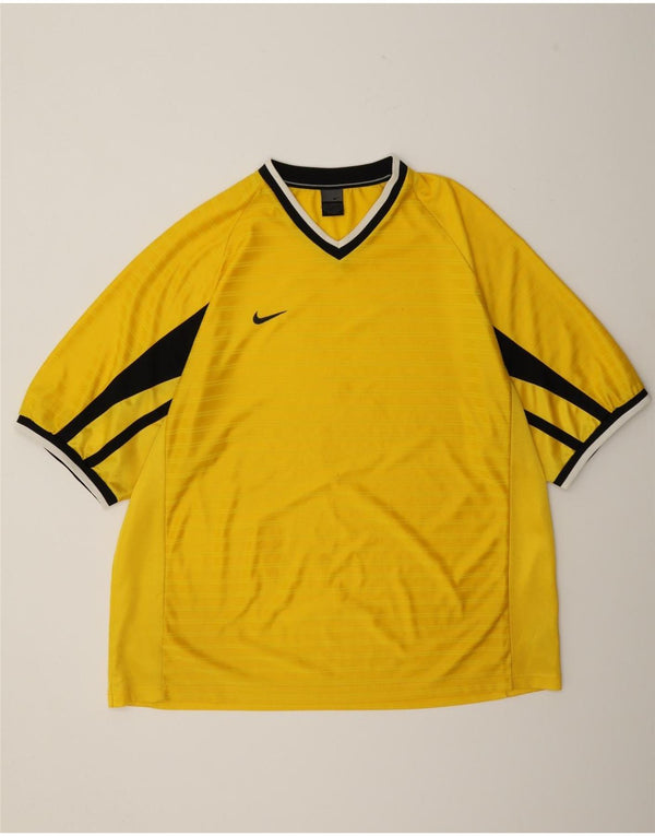 T-shirt da uomo Nike Top UK 47/48 2XL Poliestere color block giallo
