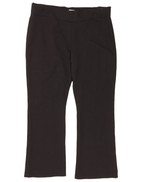 Marks & Spencer Womens Bootcut Cropped Trousers UK 20 2XL W36 L26 Black