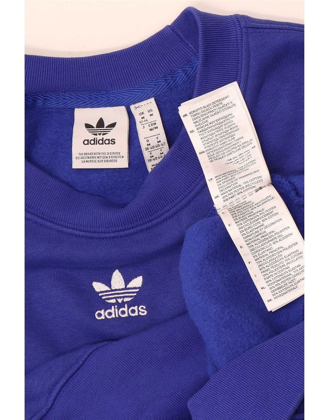 Adidas Womens Oversized Sweatshirt Jumper UK 12/14 Medium Blue Cotton