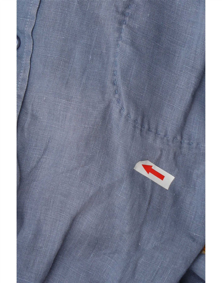 Hugo Boss Mens Short Sleeve Shirt XL Blue Cotton