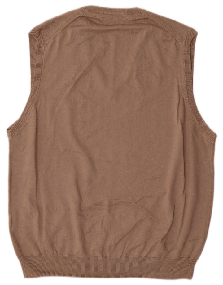 Henry Cottons Mens Vest Tank Top Large Beige Cotton