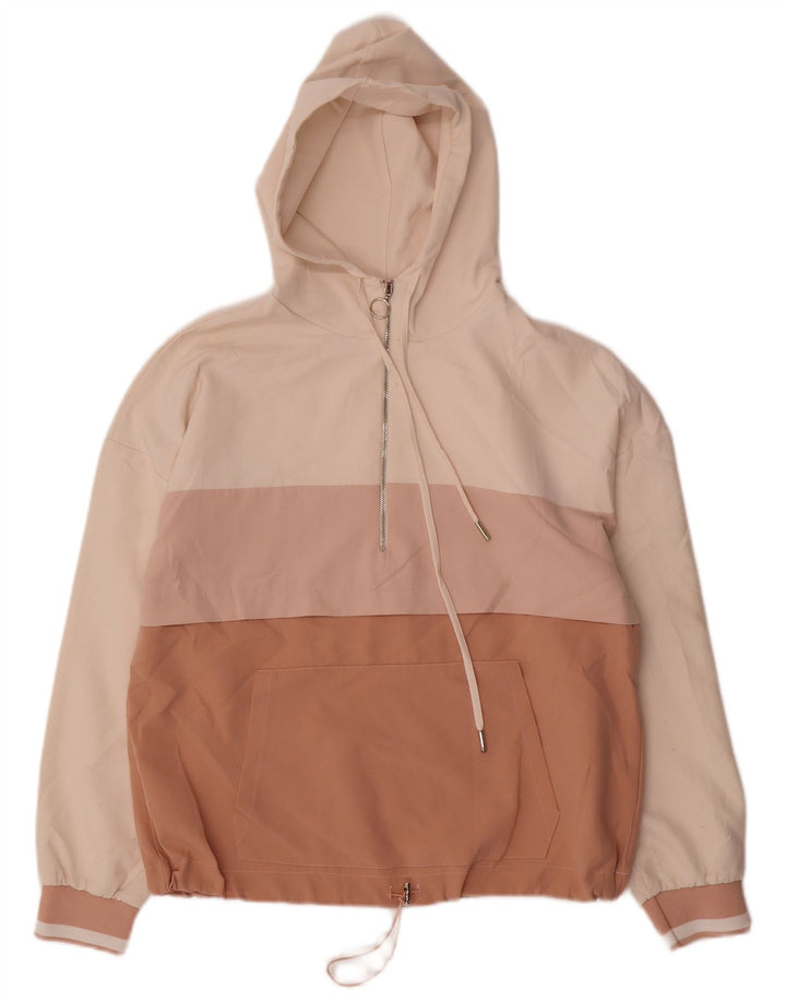 Zara Womens Hooded Anorak Jacket UK 10 Small Multicoloured Colourblock