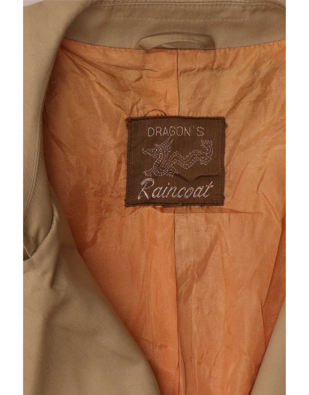 Dragon's Herre dobbeltradet regnfrakke UK 36 Small Beige Polyester
