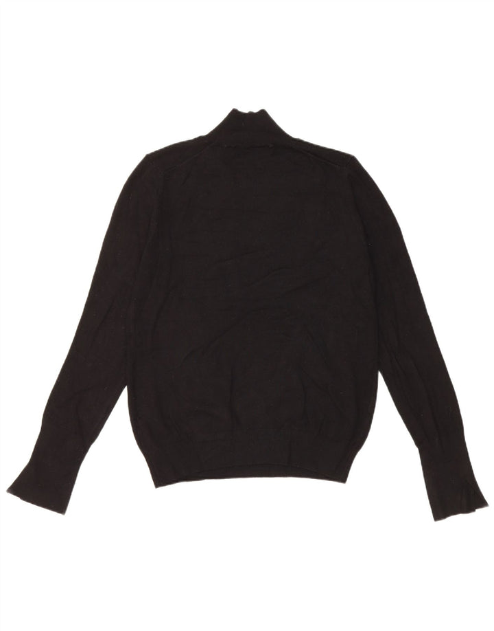 Zara Womens Turtle Neck Jumper Sweater UK 14 Large Black Viscose