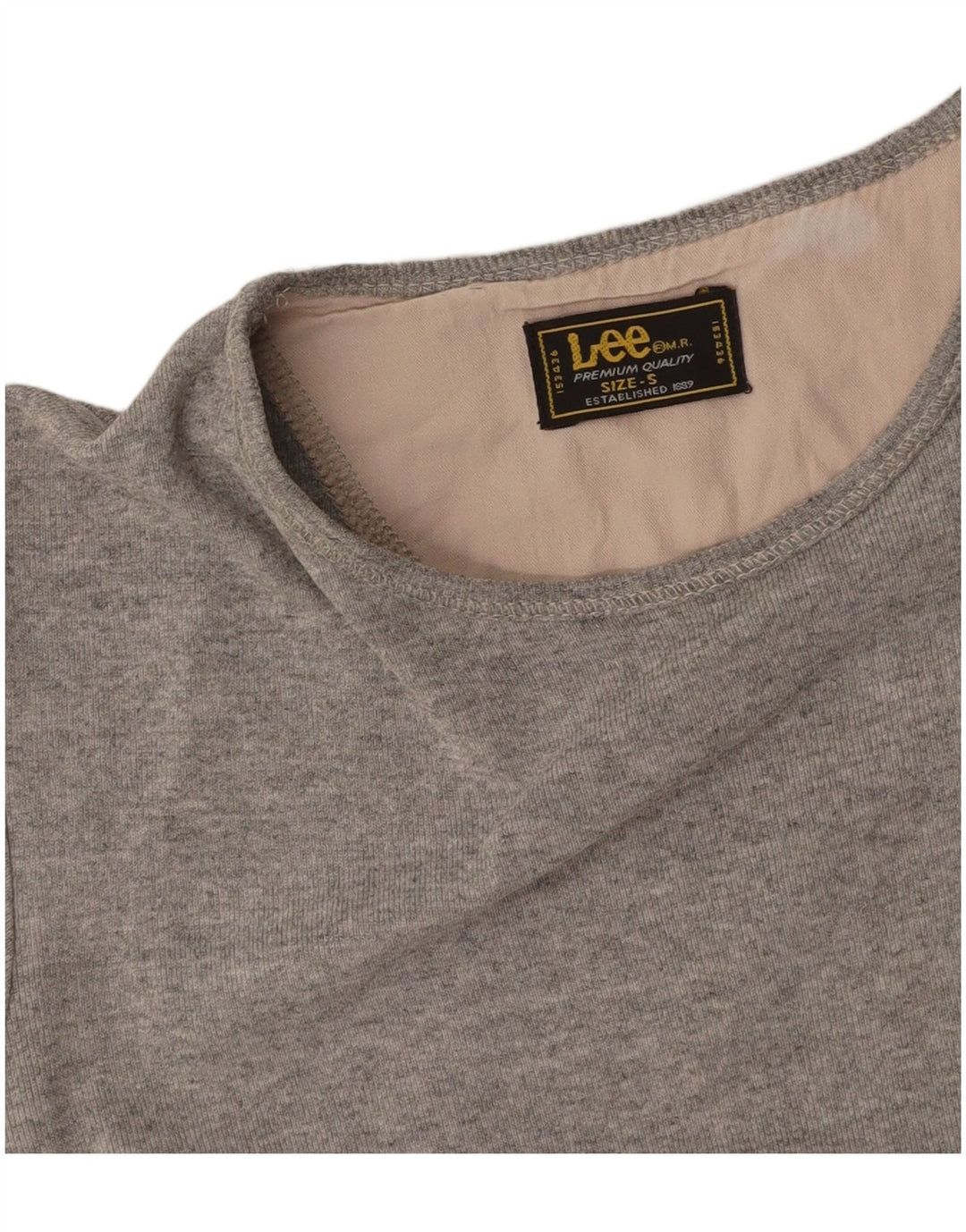 LEE Womens Crop T-Shirt Top UK 10 Small Grey
