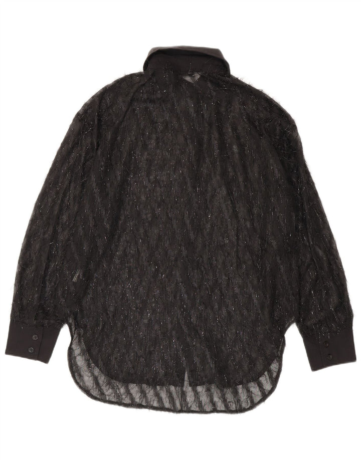 Camicetta oversize trasparente da donna di Shein UK 10 piccola nera