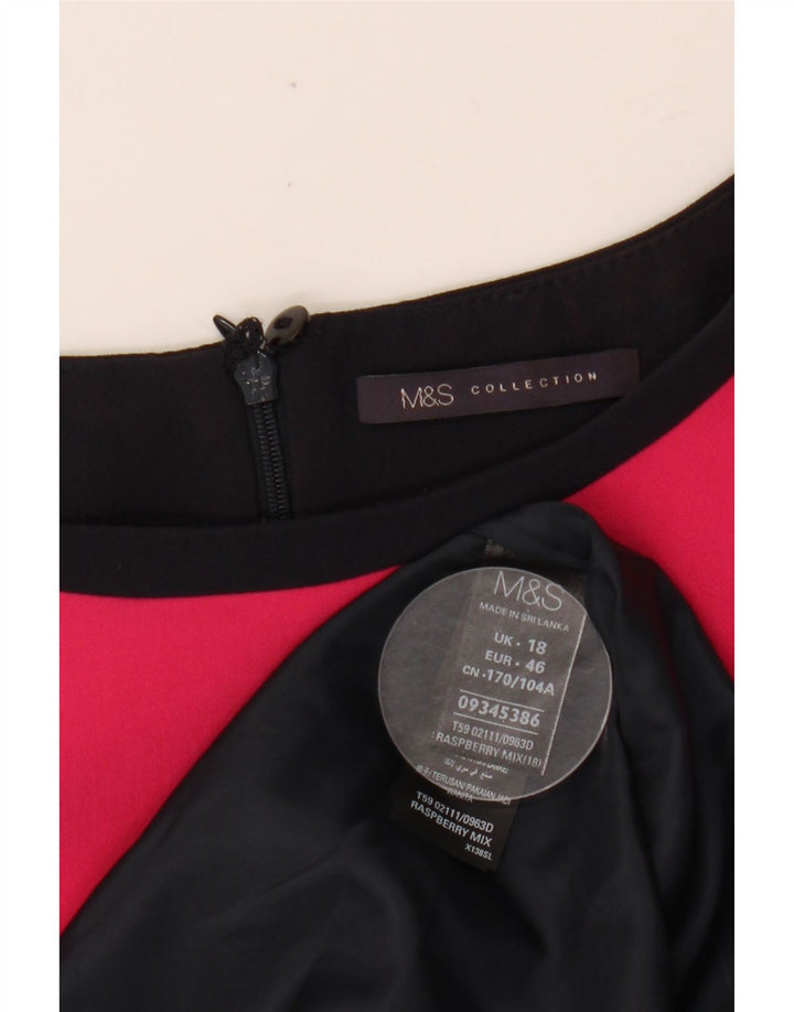 MARKS & SPENCER Womens Sheath Dress UK 18 XL  Black Colourblock Polyester