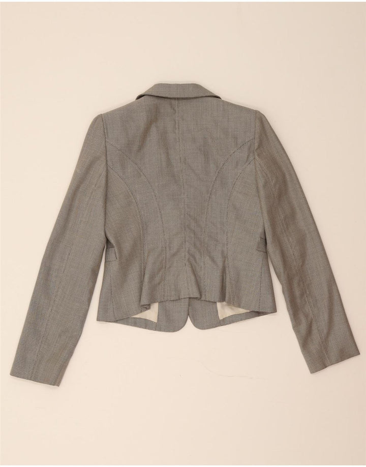 ARMANI COLLEZIONI Womens 1 Button Blazer Jacket IT 42 Medium Grey Wool Vintage Armani Collezioni and Second-Hand Armani Collezioni from Messina Hembry 