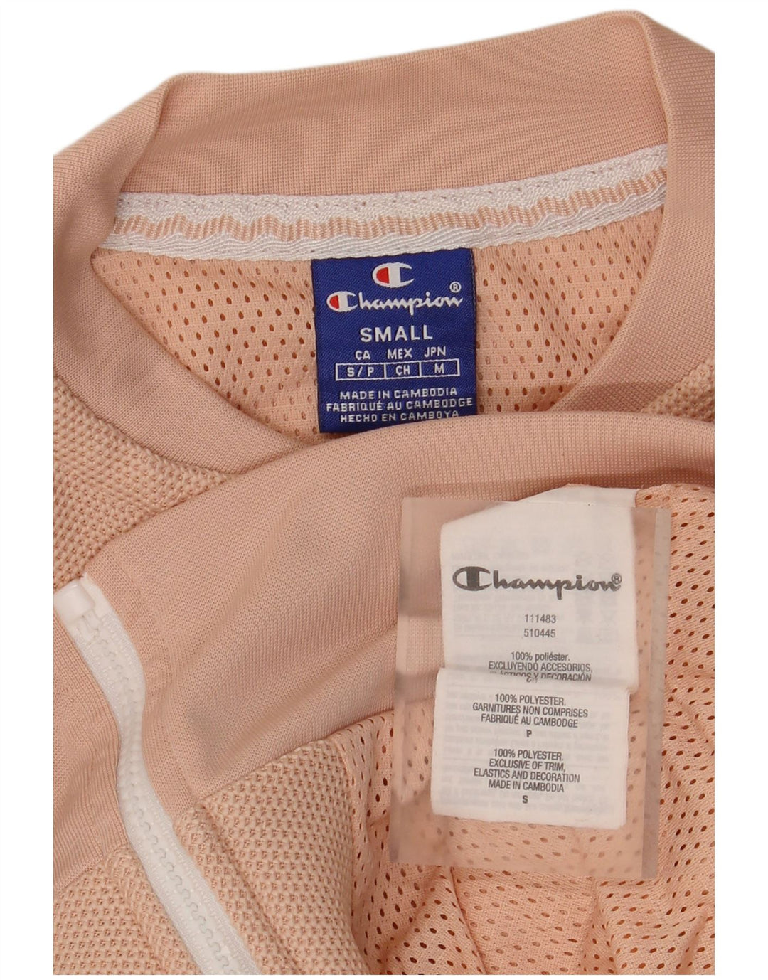 CHAMPION Womens Crop Oversized Tracksuit Top Jacket UK 10 Small Pink