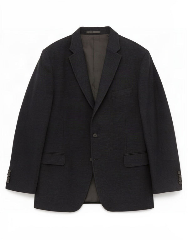 Marks & Spencer Herren-Blazer mit 2 Knöpfen, UK 46, XL, schwarze Baumwolle