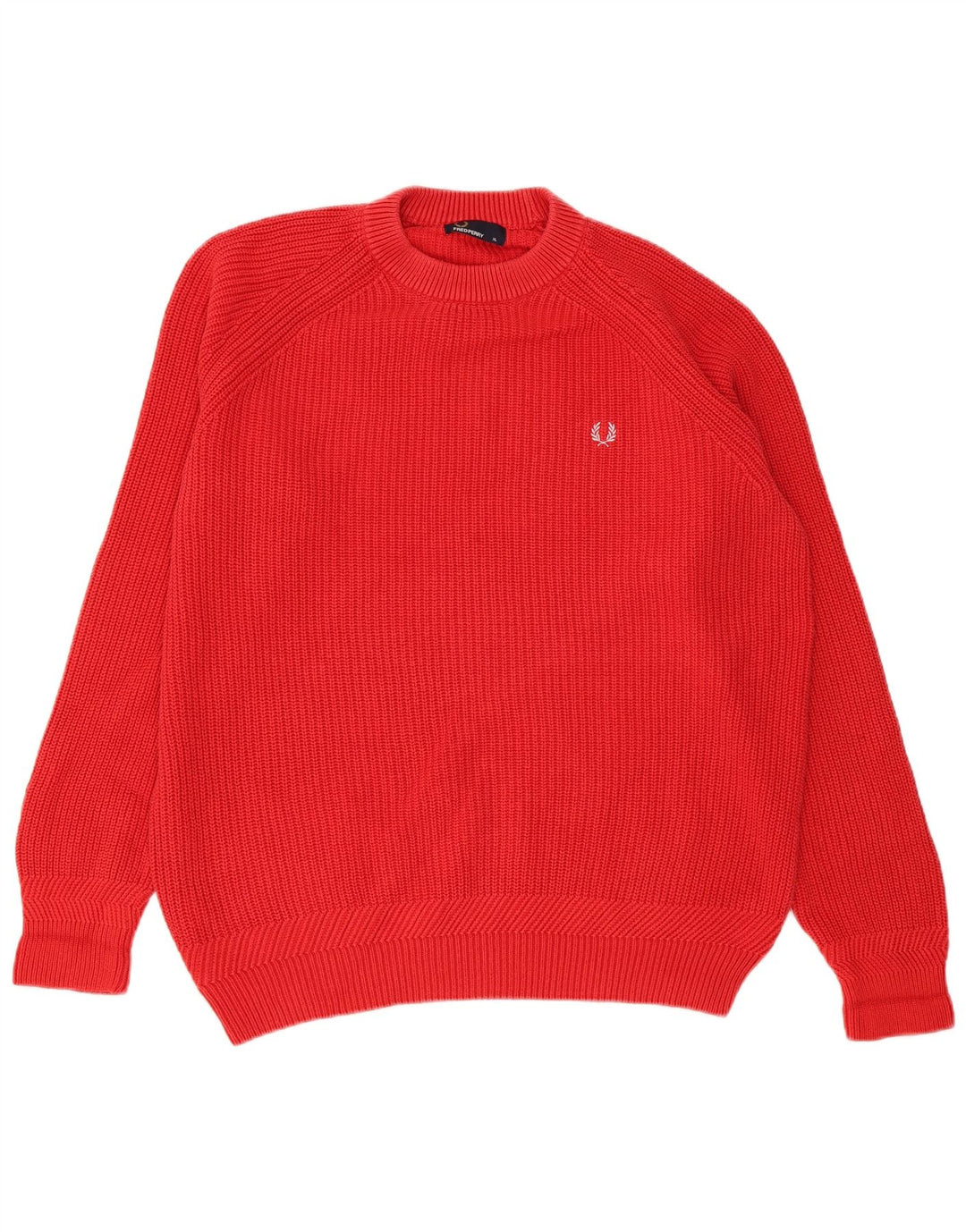Maglione maglione girocollo da uomo Fred Perry XL in cotone rosso