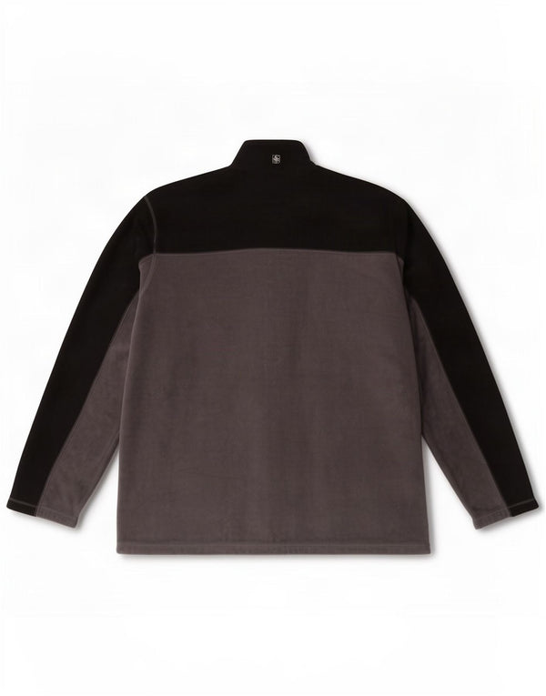Mountain Warehouse Herren-Fleecepullover mit Reißverschluss am Kragen, 3XL, Grau, Farbblock