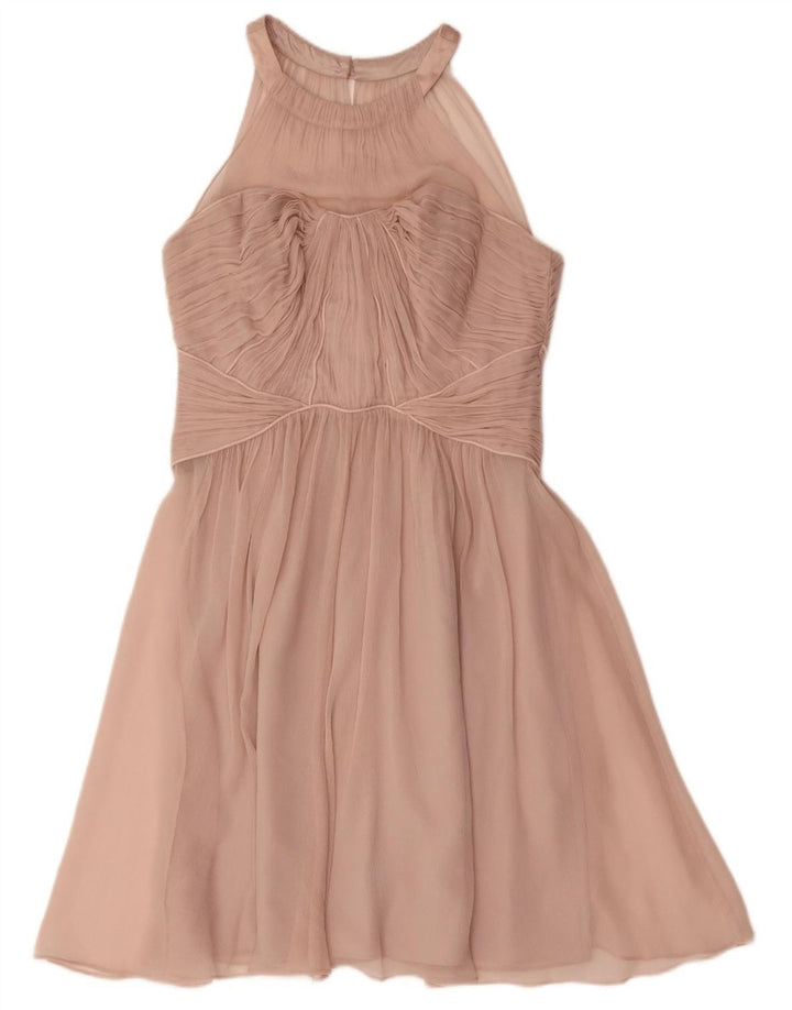 COAST Womens Sleeveless A-Line Dress UK 12 Medium Pink Polyester