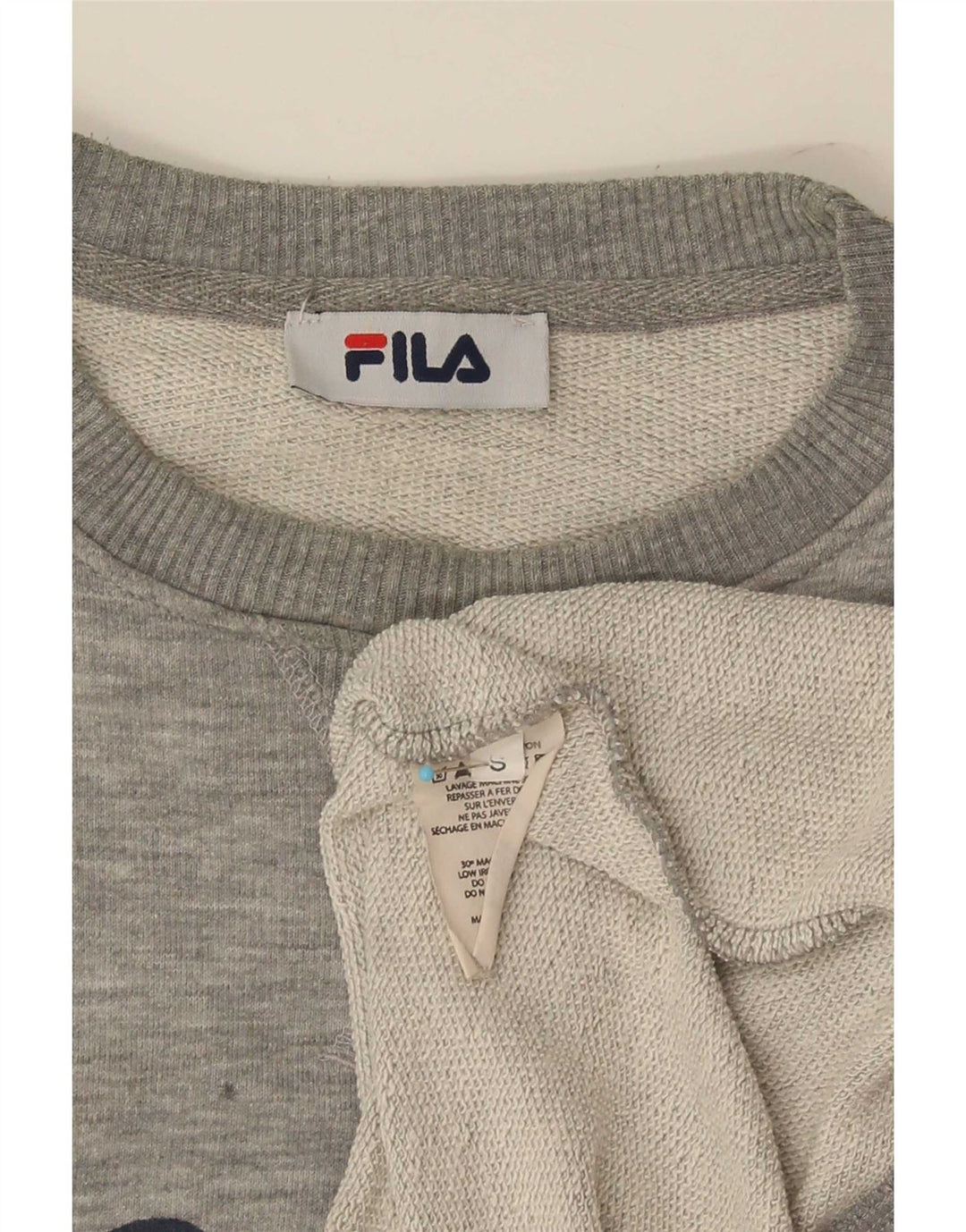 Fila Mens Graphic Sweatshirt Jumper Small Grey Flecked Cotton
