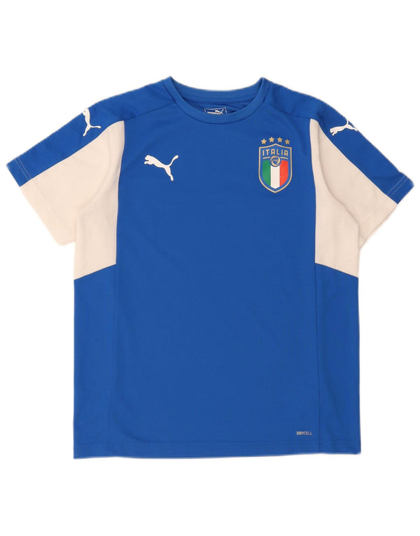 Puma Boys Italia Grafisk T-Shirt Top 15-16 år 2XL Blå Colourblock
