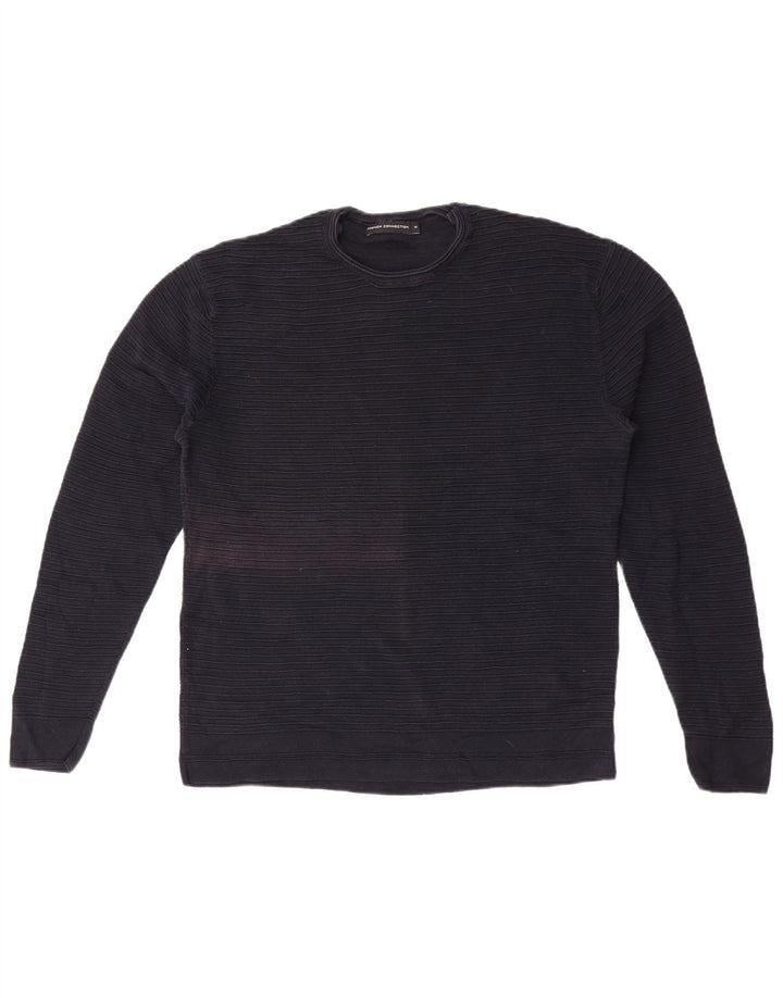 French Connection Herre Crew Neck Jumper Sweater Medium Navy Blue Bomuld