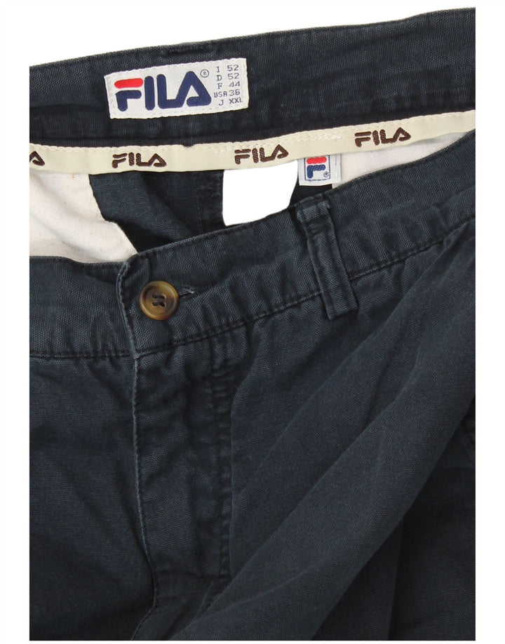 FILA Mens Cargo Shorts IT 52 XL W36 Navy Blue