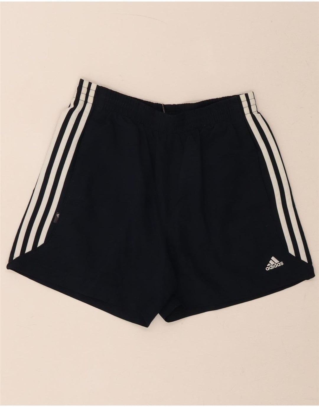 ADIDAS Boys Sport Shorts 13-14 Years  Navy Blue Polyester Vintage Adidas and Second-Hand Adidas from Messina Hembry 