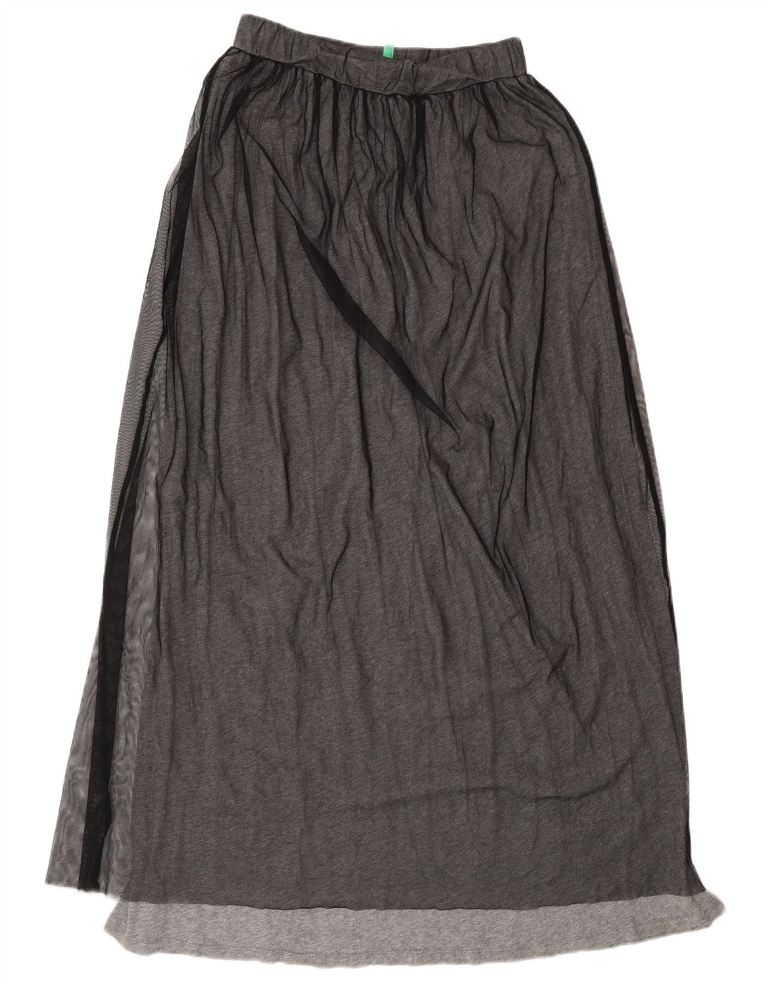 Benetton Damen Maxirock XS W25 Graues Polyamid