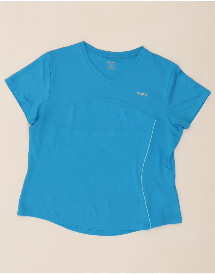 REEBOK Womens T-Shirt Top UK 18 XL Blue Polyester Vintage Reebok and Second-Hand Reebok from Messina Hembry 