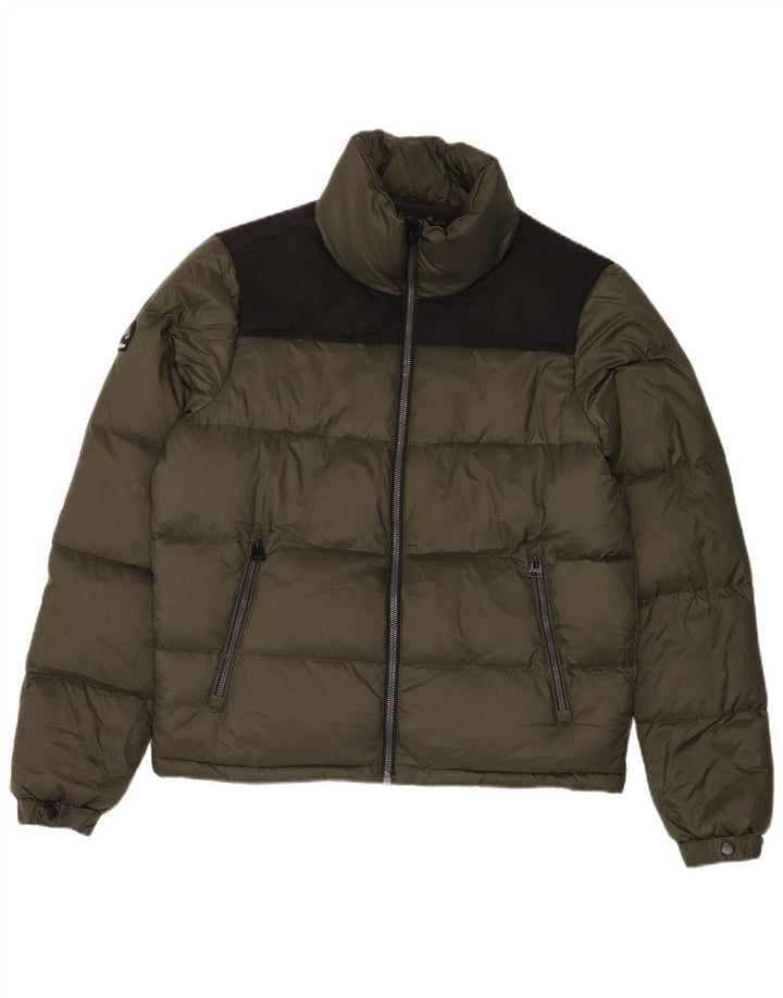 Мужская утепленная куртка Superdry UK 38, средний хаки, нейлон с цветными блоками