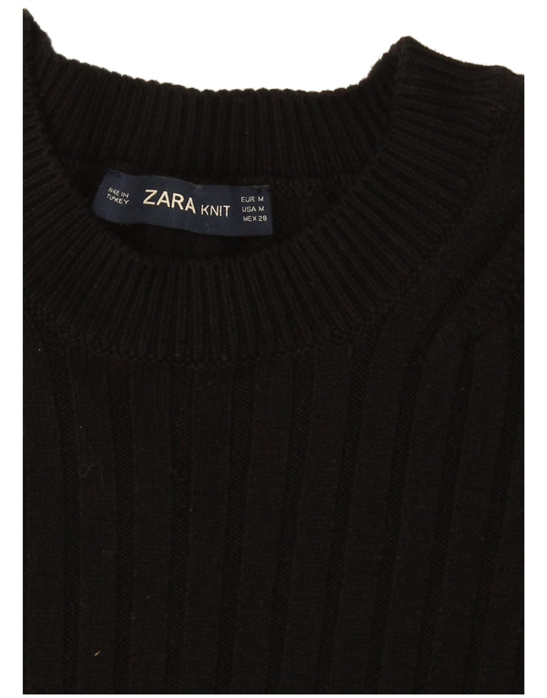 Zara Mujer Vestido Jersey UK 44 Mediano Negro