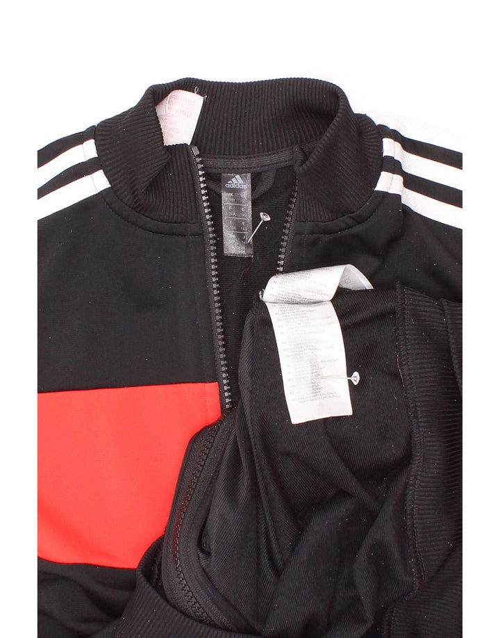 Спортивный костюм Adidas для мальчиков, верхняя куртка 9–10 лет, черный полиэстер с цветными блоками