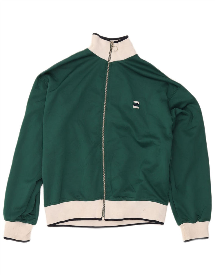 Zara træningsdragt topjakke til kvinder UK 10 Small Green Colourblock Polyester