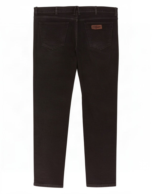Wrangler Mens Texas Stretch Straight Jeans W40 L32 Black Cotton