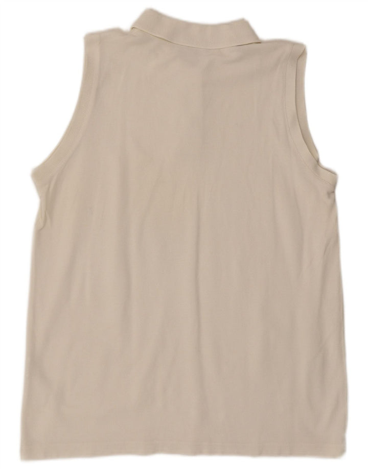 Belfe Womens Sleeveless Polo Shirt XL White Cotton