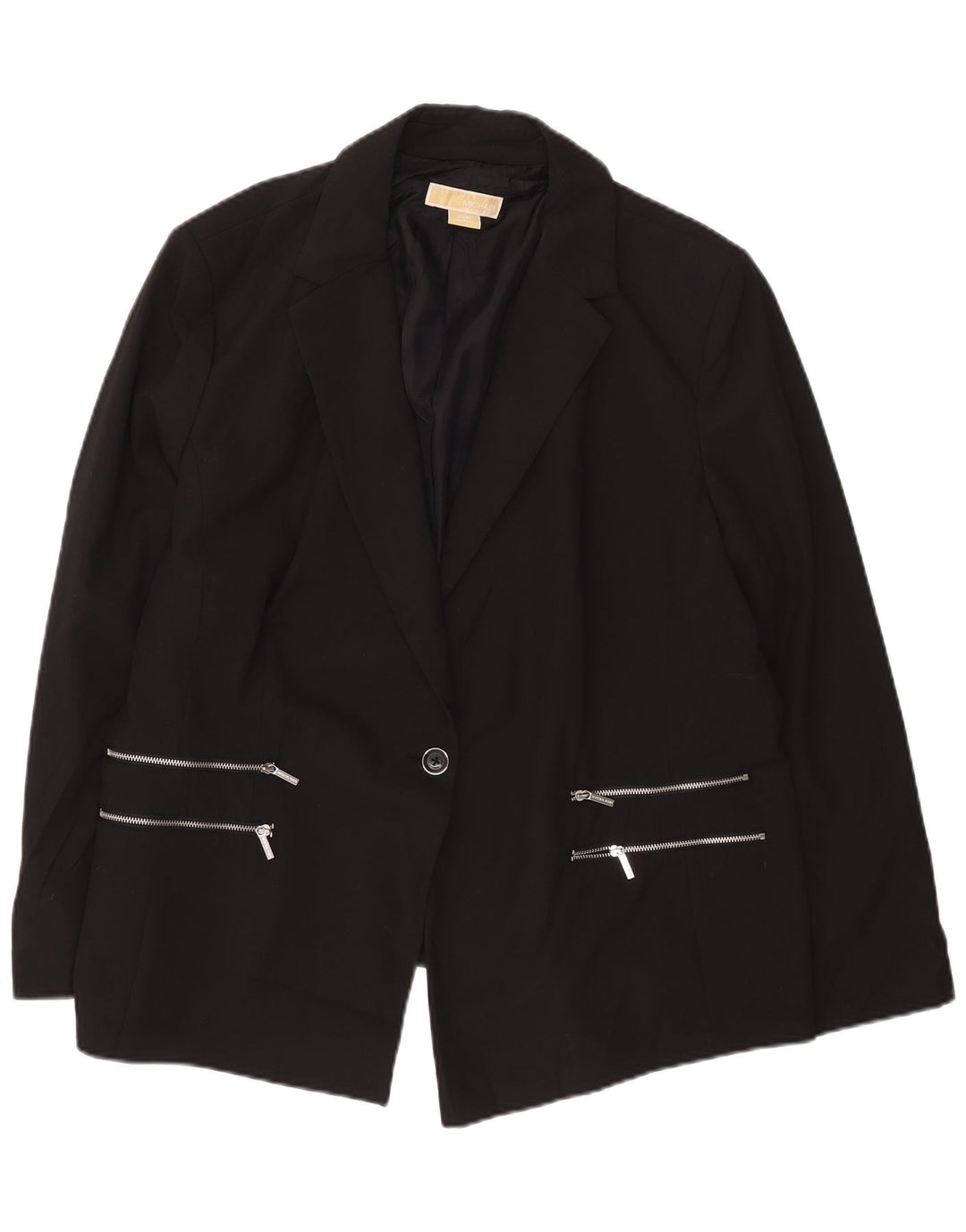 Michael Kors Dame 1-knaps blazerjakke US 22 3XL Sort Polyester Modern