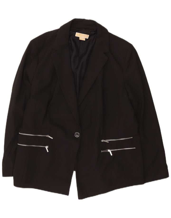 Michael Kors Dame 1-knaps blazerjakke US 22 3XL Sort Polyester Modern