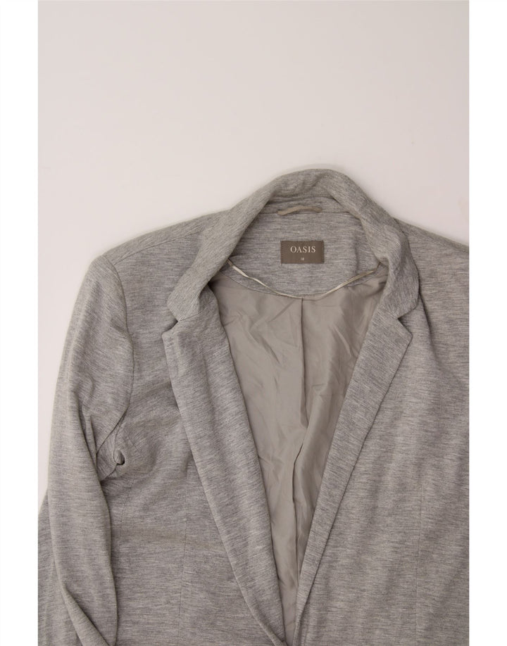OASIS Womens Loose Fit 1 Button Blazer Jacket UK 10 Small Grey Viscose Vintage Oasis and Second-Hand Oasis from Messina Hembry 