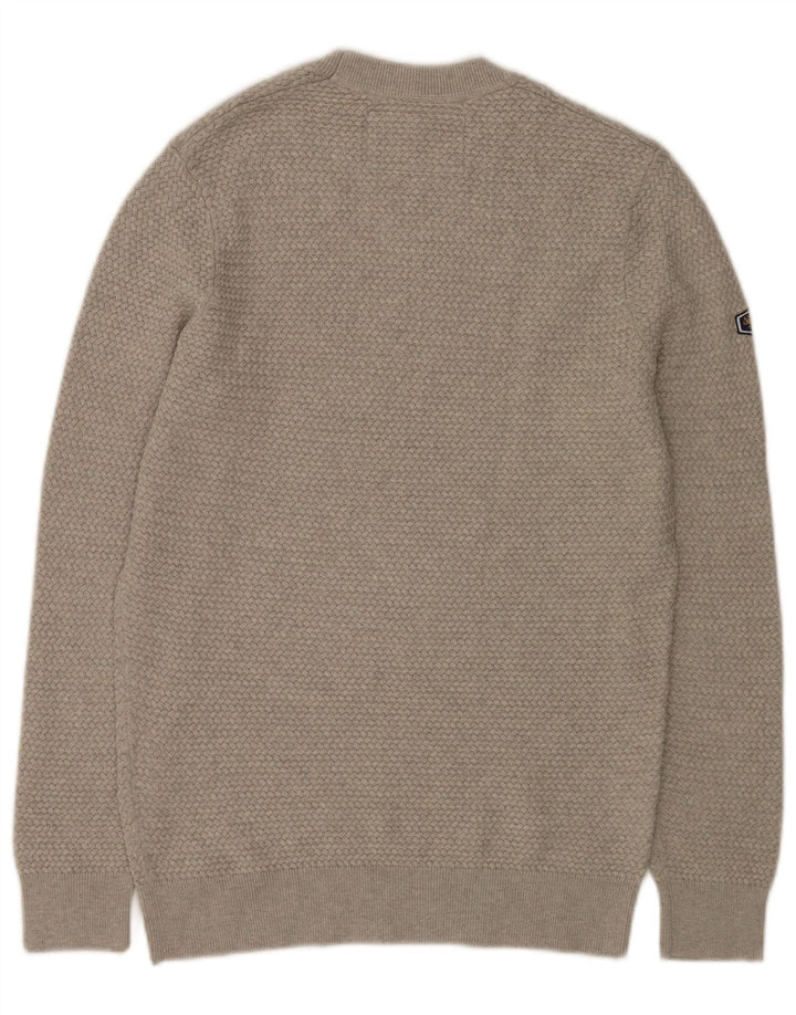 Superdry Mens Crew Neck Jumper Sweater Medium Grey Cotton