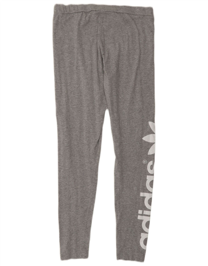 Adidas Womens Graphic Leggings UK 16 Large Grey Cotton