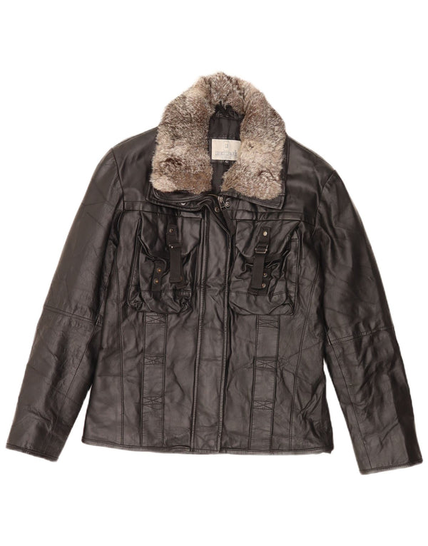 Giacca in Pelle Donna Lesboulevards IT 42 Media Pelle Nera