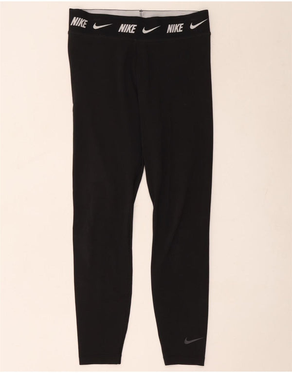 Nike Womens Tight Fit Graphic Leggings UK 16 Large Black Cotton