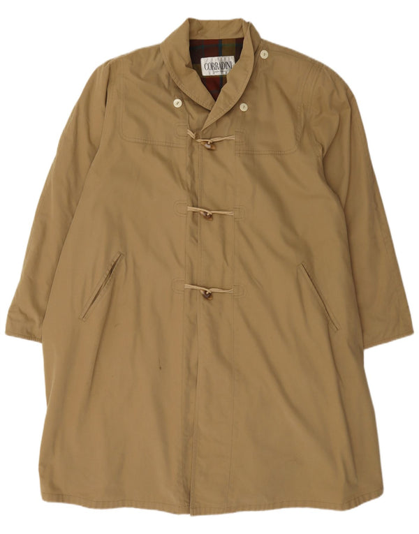 Vintage Womens Loose Fit Duffle Coat IT 42 Medium Beige Cotton