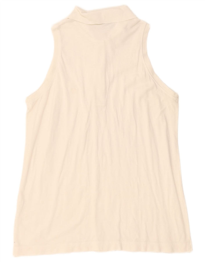 Sergio Tacchini Womens Sleeveless Polo Shirt UK 12 Medium White