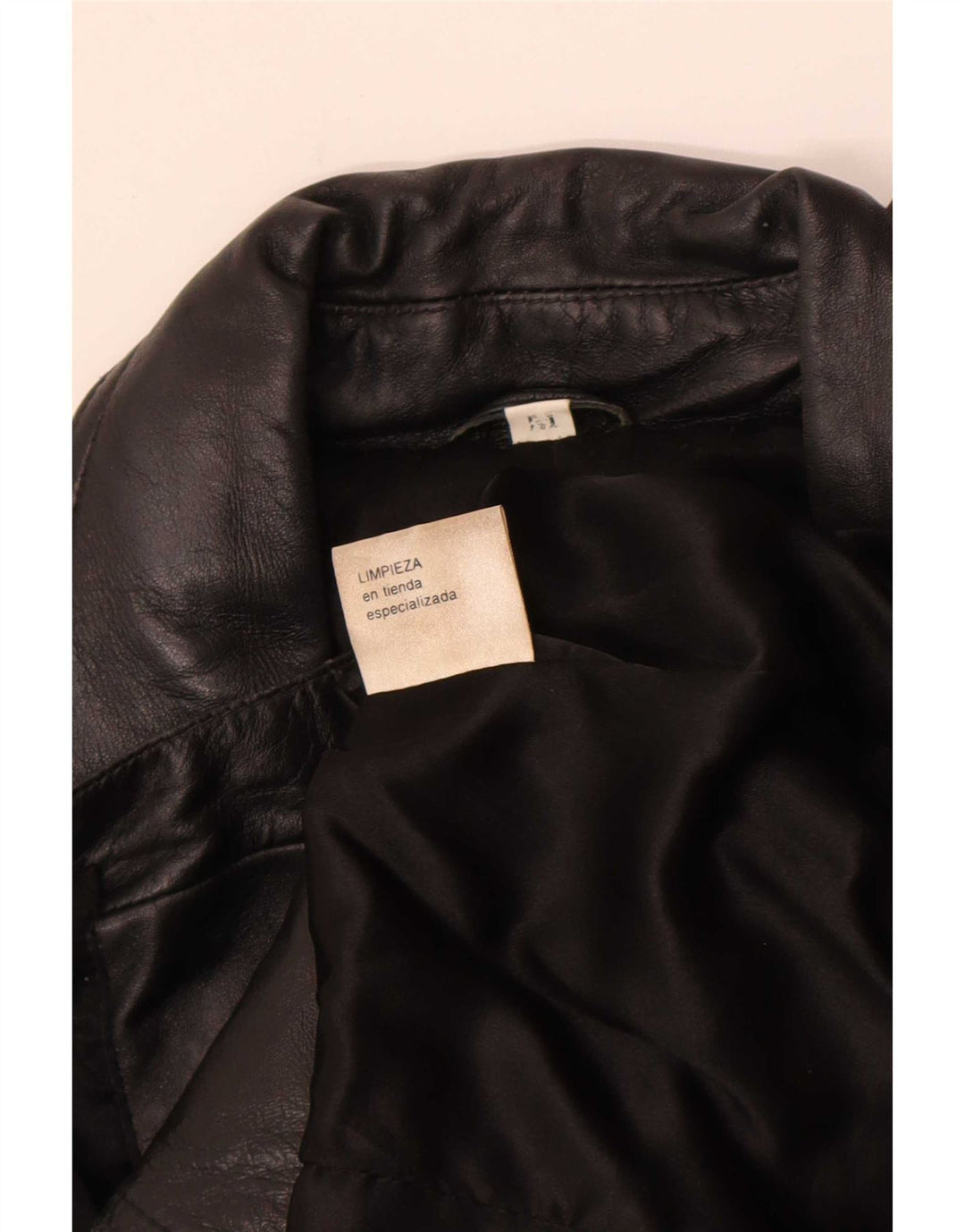 Jaqueta blazer feminina vintage de couro com 3 botões Reino Unido 12 médio preto