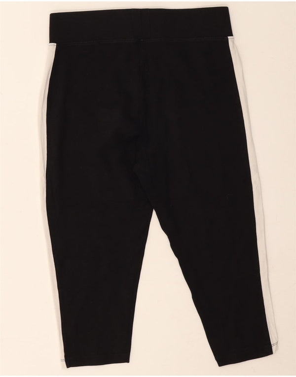 Kappa Womens Capri Leggings UK 14 Large Black Colourblock Cotton