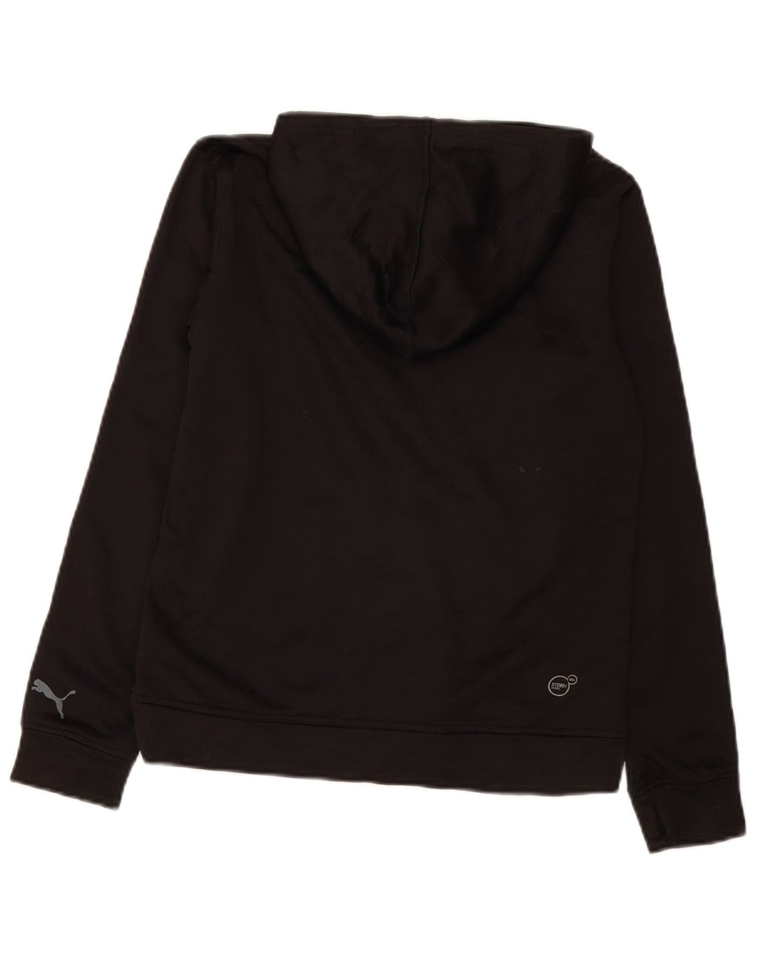 Puma Boys Graphic Hoodie Jumper 12-13 Years Large Black Polyester