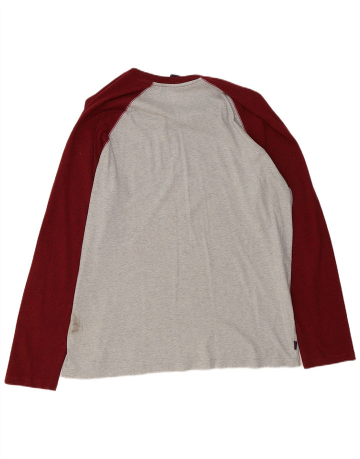 Superdry Mens Top Long Sleeve 2XL Grey Colourblock Cotton