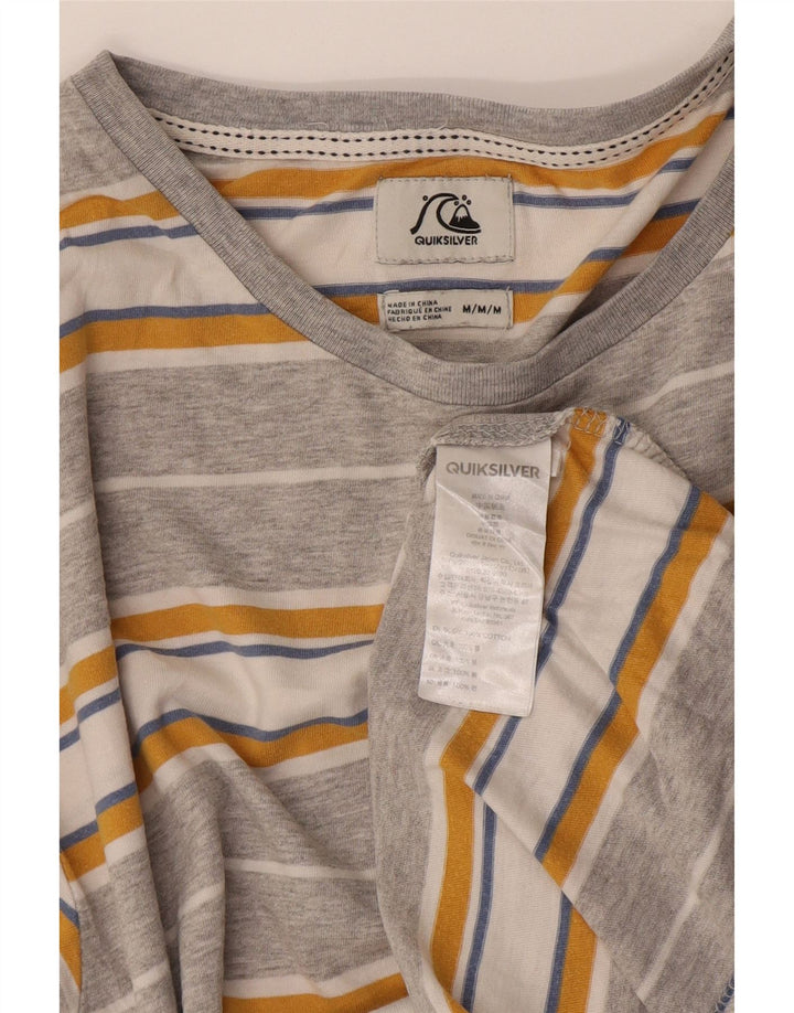 Quiksilver herre T-shirt top mellemgrå stribet bomuld
