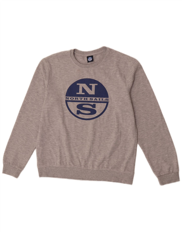 Felpa con grafica da uomo North Sails Maglione in cotone chiazzato grigio medio