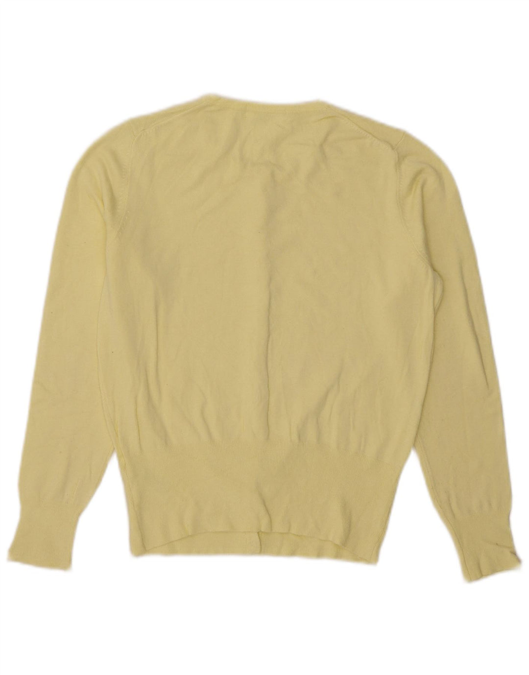 Marks & Spencer Pull Cardigan Femme UK 12 Viscose Jaune Moyen