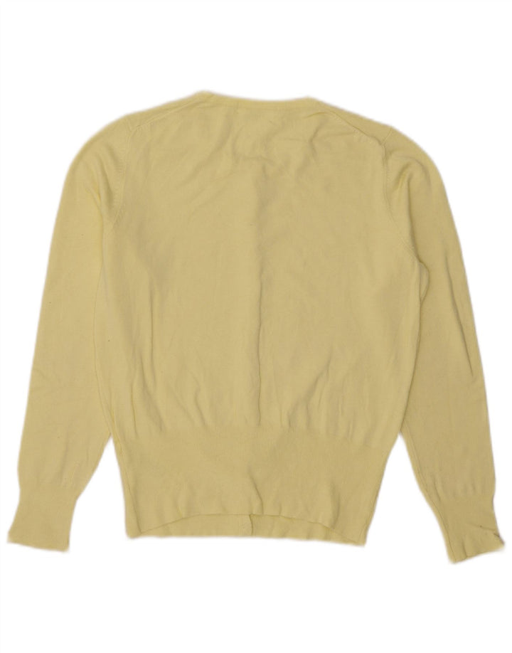 Marks & Spencer Pull Cardigan Femme UK 12 Viscose Jaune Moyen