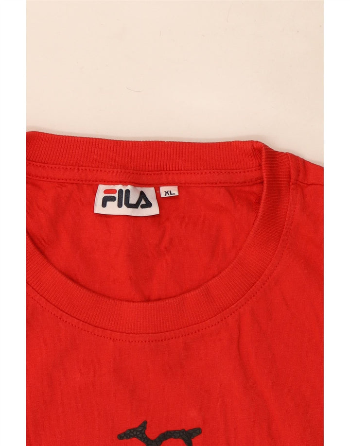 Fila Mens Graphic T-Shirt Top XL Red