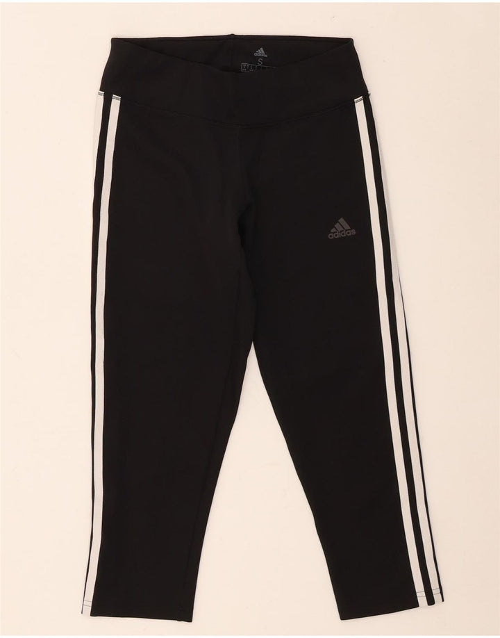 Adidas Womens Climalite Capri Leggings UK 8/10 Small Black Polyester
